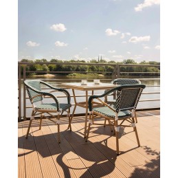 Krzesło ogrodowe CAFE MIRAMAR turkus /    morski rattan