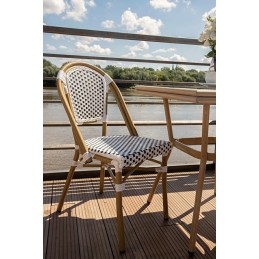 Krzesło ogrodowe CAFE PARIS białe rattan