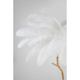 MOOSEE lampa podłogowa TIFFANY 175 biała  mosiądz / naturalne pióra
