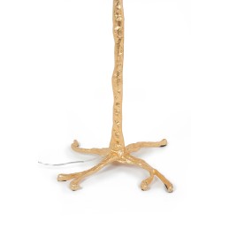 MOOSEE lampa podłogowa TIFFANY 175        beżowa mosiądz / naturalne pióra