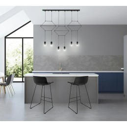 MOOSEE lampa wisząca FLUSSO LINE 6        czarna