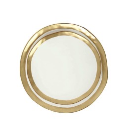 KARE komplet 2 talerzy BELL 38 cm         biało-złoty