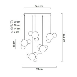 MOOSEE lampa wisząca CAPRI LINE 5 złota