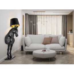 MOOSEE lampa podłogowa KOŃ HORSE STAND    M czarna - włókno szklane