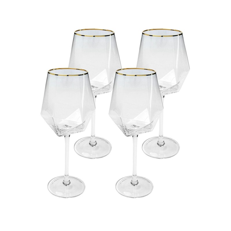 KARE komplet 4 kieliszków do wina         DIAMOND RIM 525 ml