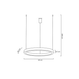 MOOSEE lampa wisząca RING 60 srebrna