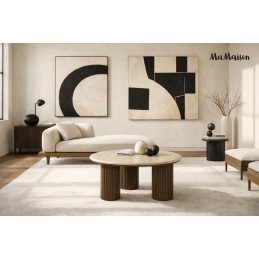MaMaison stolik kawowy RAGNO 68 marmur    / drewno
