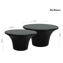 MaMaison zestaw stolików kawowych PODIUM  60 / 75 czarny