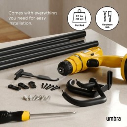 UMBRA karnisz TWILIGHT DOUBLE 76 - 213    cm czarny mat