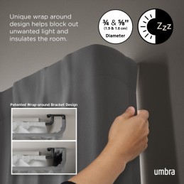UMBRA karnisz TWILIGHT DOUBLE 168 - 365   cm czarny mat