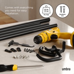 UMBRA karnisz TWILIGHT DOUBLE 168 - 365   cm czarny mat