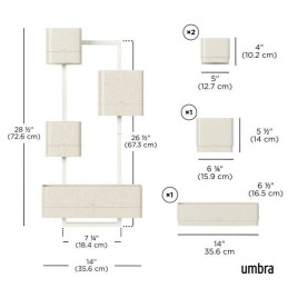 UMBRA zestaw doniczek CUBIKO biały