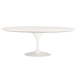 Stół TULIP ELLIPSE 200 biały - MDF,       metal