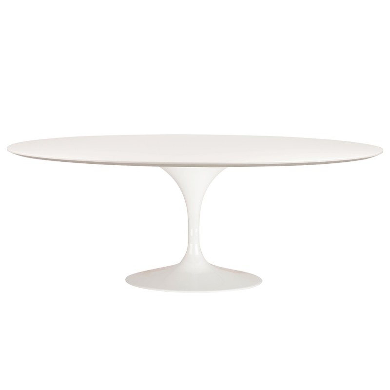 Stół TULIP ELLIPSE 200 biały - MDF,       metal