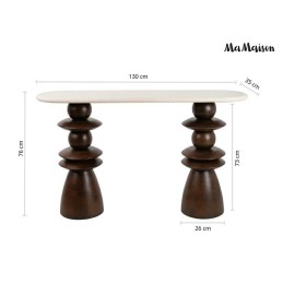 MaMaison konsola RONDA 130 drewno mango   / marmur