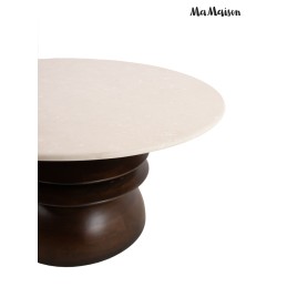 MaMaison stolik kawowy RONDA 80 drewno    mango / marmur