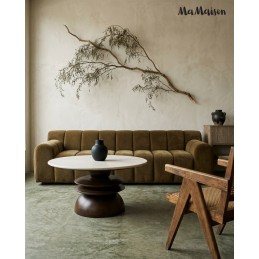 MaMaison stolik kawowy RONDA 80 drewno    mango / marmur
