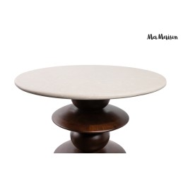 MaMaison stolik RONDA 50 drewno mango /   marmur