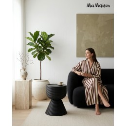 MaMaison stolik LAPIS 36 czarny / drewno  mango