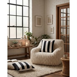 Poduszka dekoracyjna SHP AZURE 45x45      biało-czarna