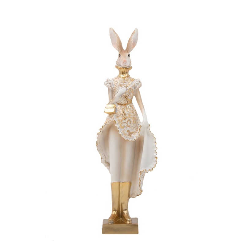 Figurka dekoracyjna SHP RABBIT beżowa /   złota