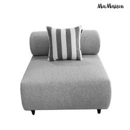 MaMaison sofa narożna ogrodowa ALEXANDER  szara (poduszki i pokrowiec w zestawie)