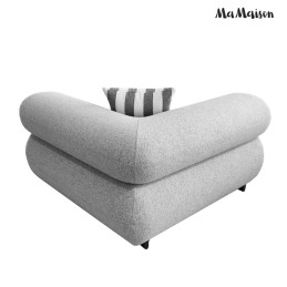 MaMaison sofa narożna ogrodowa ALEXANDER  szara (poduszki i pokrowiec w zestawie)