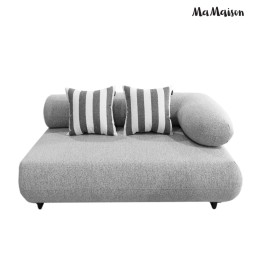 MaMaison sofa narożna ogrodowa ALEXANDER  szara (poduszki i pokrowiec w zestawie)