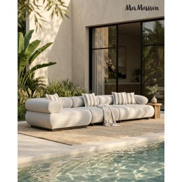 MaMaison sofa ogrodowa ALEXANDER szara    (poduszki i pokrowiec w zestawie)
