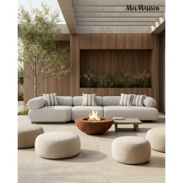 MaMaison sofa ogrodowa ALEXANDER szara    (poduszki i pokrowiec w zestawie)