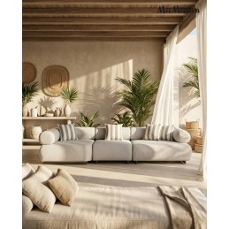 MaMaison sofa ogrodowa ALEXANDER szara    (poduszki i pokrowiec w zestawie)
