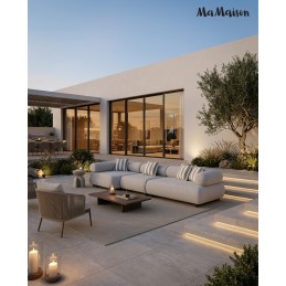 MaMaison sofa ogrodowa ALEXANDER szara    (poduszki i pokrowiec w zestawie)