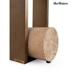 MaMaison stolik CAVEA 40 marmur /         trawertyn