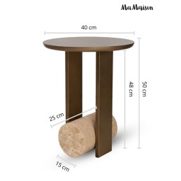MaMaison stolik CAVEA 40 marmur /         trawertyn