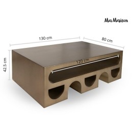 MaMaison stolik kawowy VECTOR 130         szczotkowane złoto