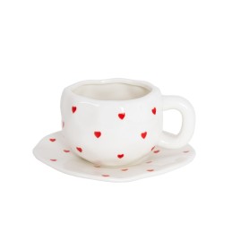 Filiżanka ze spodkiem SHP LOVE biała