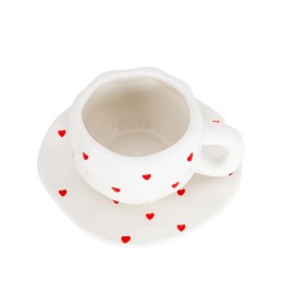 Filiżanka ze spodkiem SHP LOVE biała