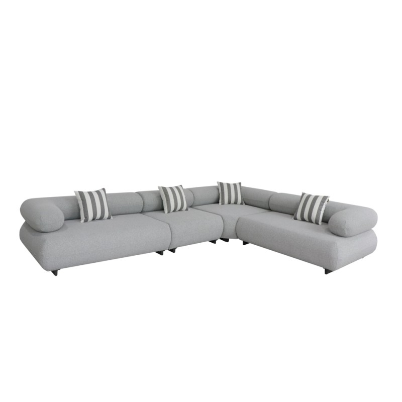 MaMaison sofa narożna ogrodowa ALEXANDER  4 szara (poduszki i pokrowiec w zestawie)