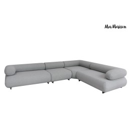 MaMaison sofa narożna ogrodowa ALEXANDER  4 szara (poduszki i pokrowiec w zestawie)