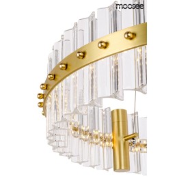 MOOSEE lampa wisząca SATURNUS 47 złota - LED, kryształ, stal szczotkowana