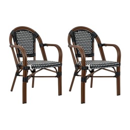 Zestaw 2 krzeseł ogrodowych CAFE PARIS    ARM brązowy rattan