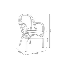 Zestaw 4 krzeseł ogrodowych CAFE PARIS    ARM brązowy rattan