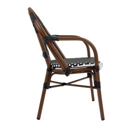 Zestaw 6 krzeseł ogrodowych CAFE PARIS    ARM brązowy rattan