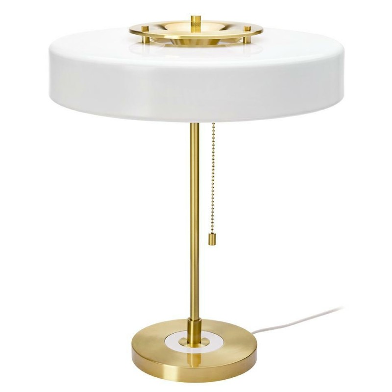 Lampa biurkowa ARTE biało-złota - aluminium, szkło