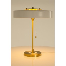 Lampa biurkowa ARTE biało-złota - aluminium, szkło