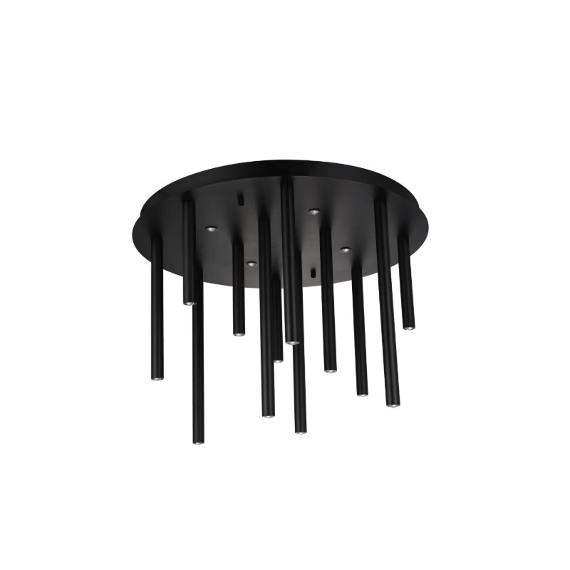 AZZARDO lampa sufitowa / plafon ILIOS 12  TOP 3-STEP DIMM czarna