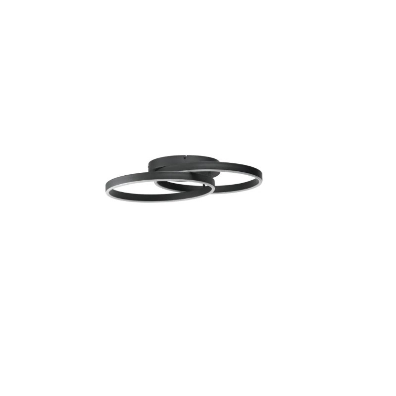 AZZARDO lampa sufitowa / plafon HALO TOP  65 + 45 czarna