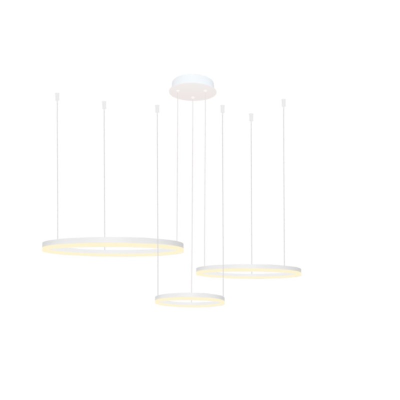 AZZARDO lampa wisząca HALO 80+60+40 CCT   DIMM z pilotem biała