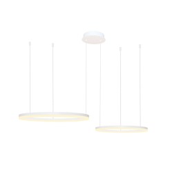 AZZARDO lampa wisząca HALO 80+60 CCT      DIMM z pilotem biała
