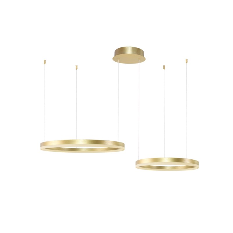 AZZARDO lampa wisząca HALO 80+60 CCT      DIMM GO z pilotem złota
